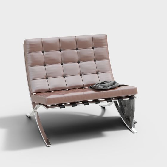 Stylish Barcelona Chair 3D model for Modern Spaces