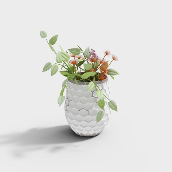 Honeycomb Vase 3D model - Nature-Inspired Design