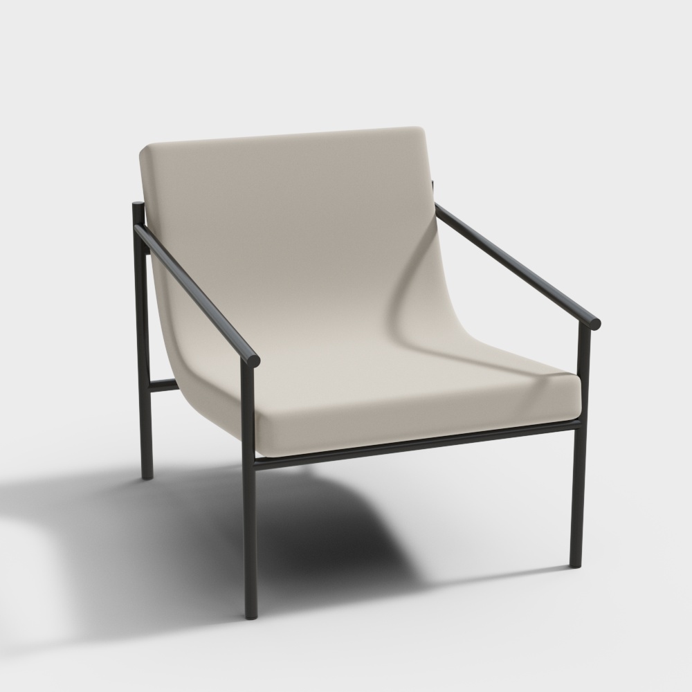 Modern living room beige wing chair