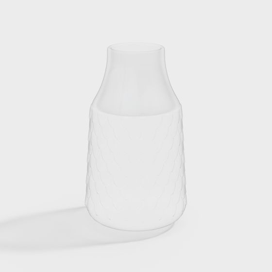 Elegant Low-Polygon Fishscale Vase 3D model