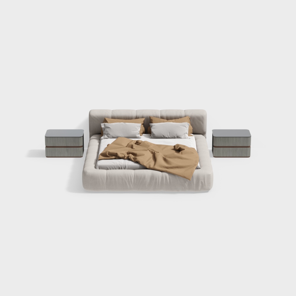 Combinaison de lit double minimaliste moderne