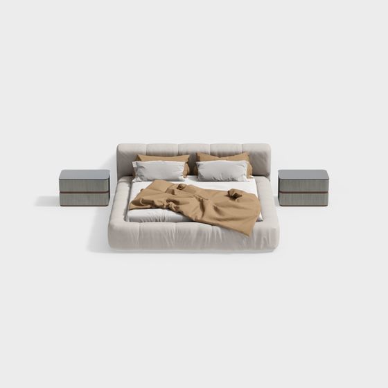 Combinaison de lit double minimaliste moderne