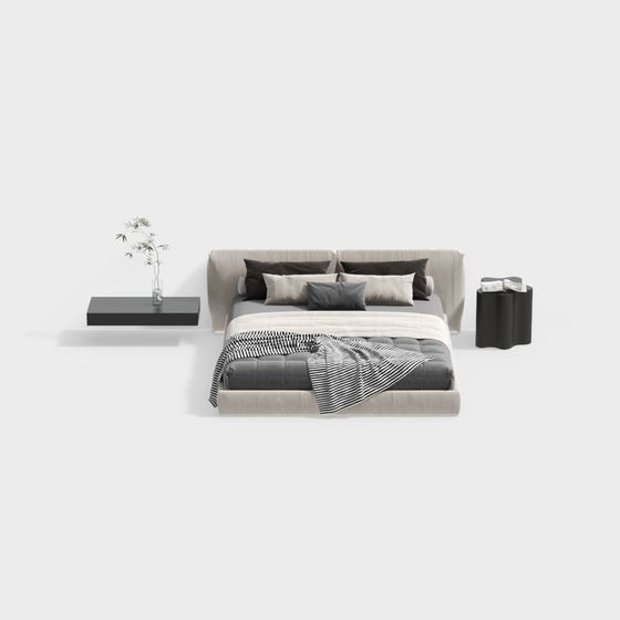 현대적인 미니멀 더블 베드 조합