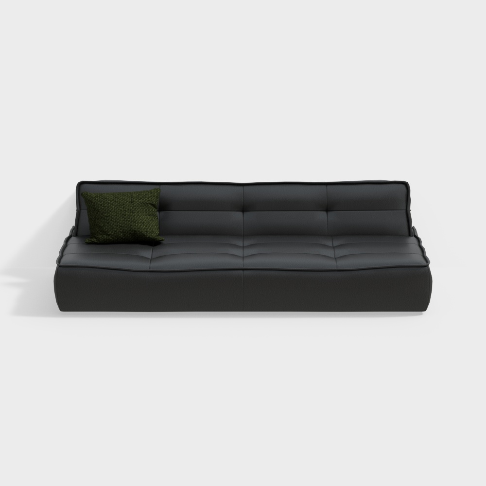 Modern living room black multi-person sofa