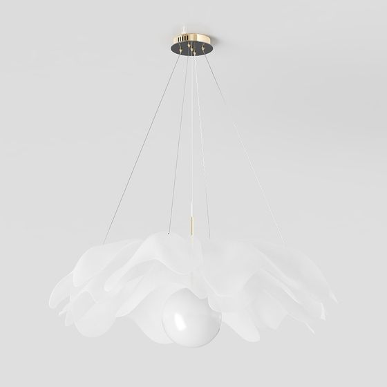Elegant Low-Polygon Chandelier 3D model