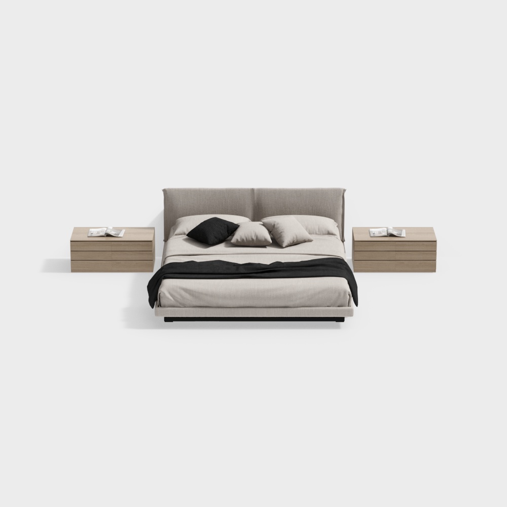 Ensemble de lit double de chambre moderne