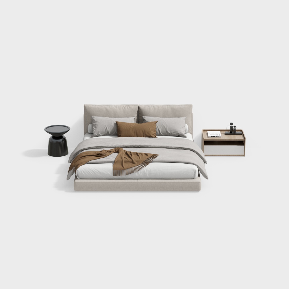 Modern bedroom double bed set