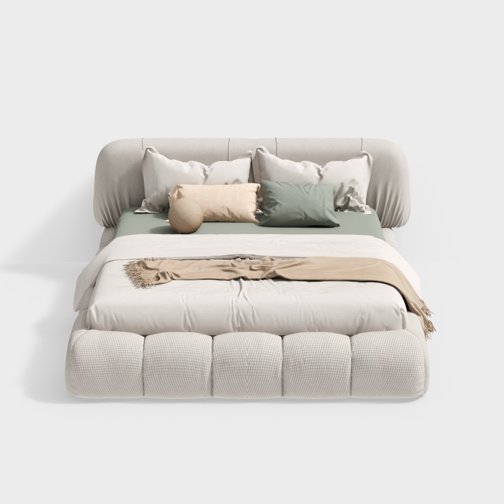 Cozy Retreat 3D Bed Model – Soft Fabric Design