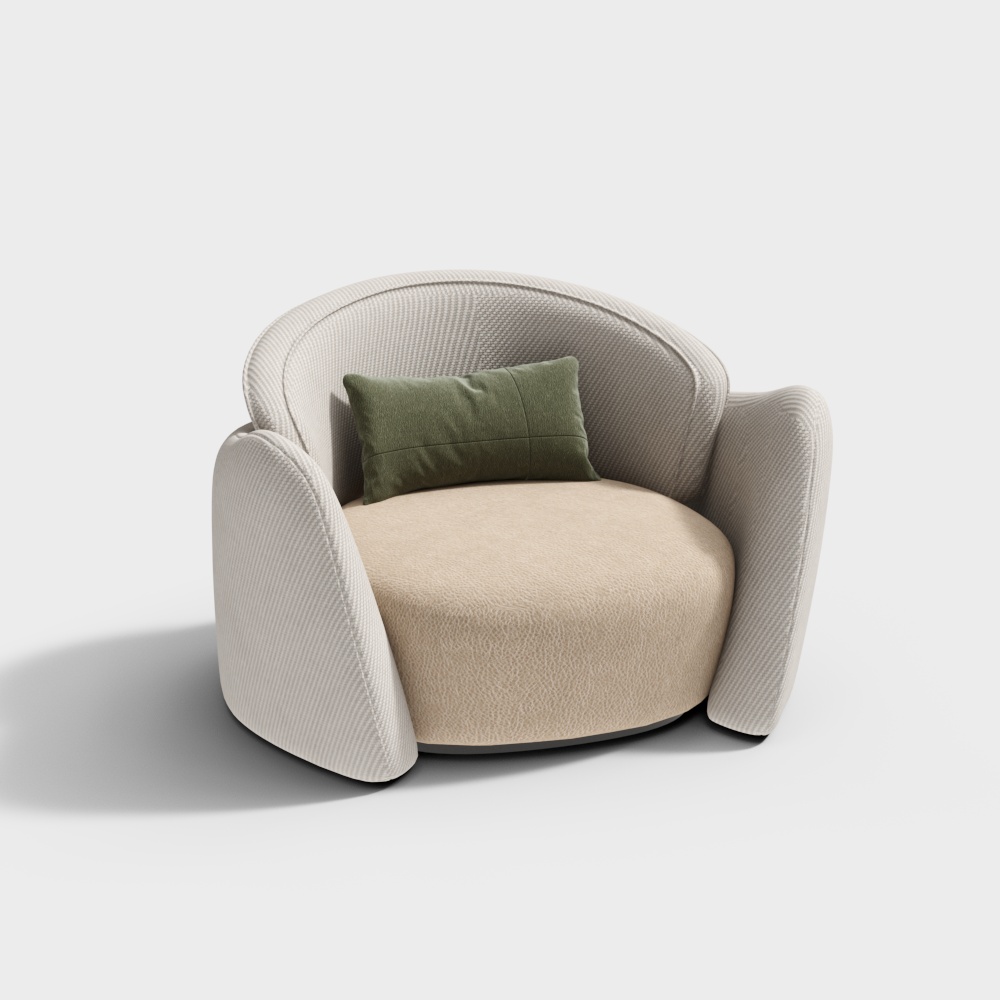 Modern bedroom white wing chair