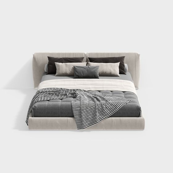 Elegant Modern Bed 3D model