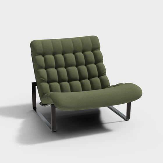 Green Velvet Sofa 3D model