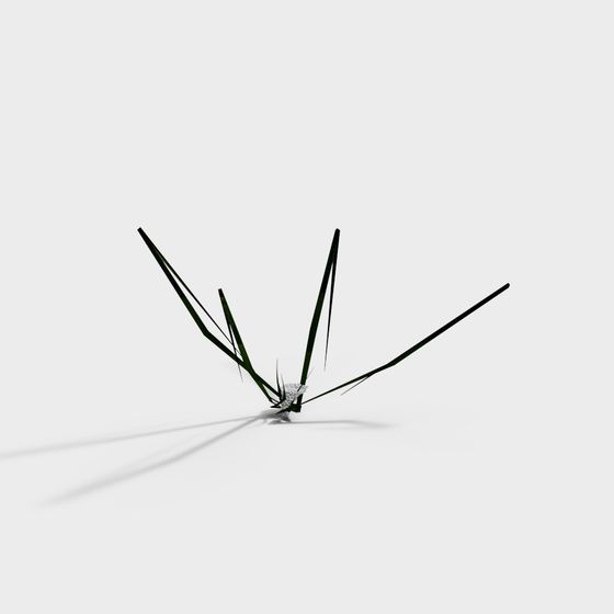 High-Detail Low-Poly Grass Tip 3D Model