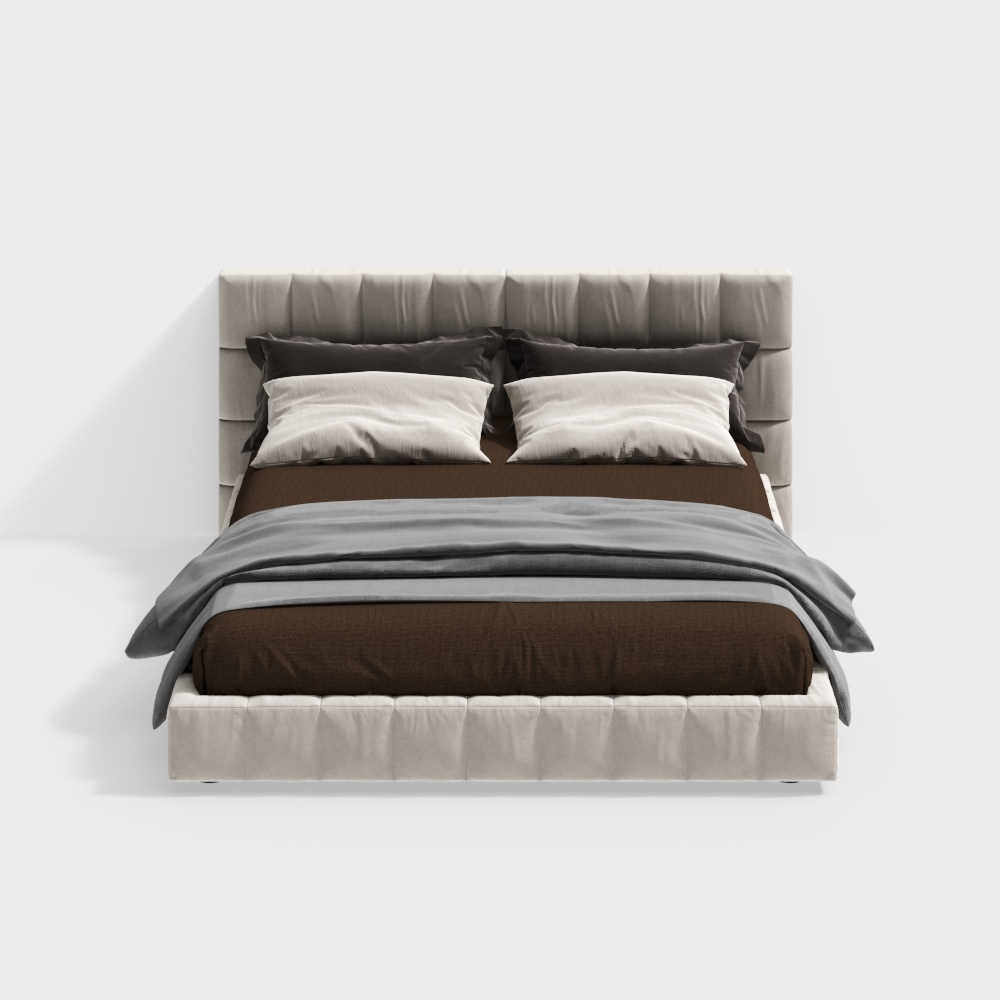 Modern minimalist brown double bed