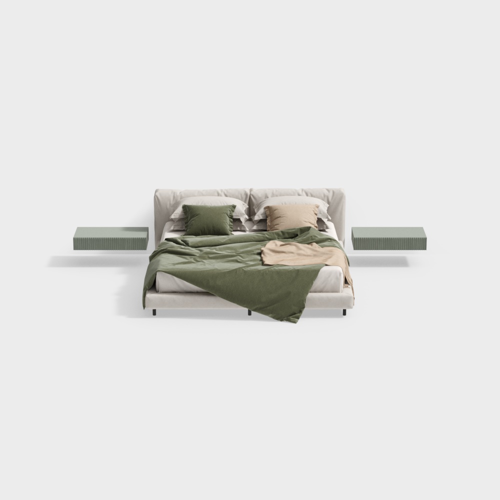 モダンな寝室のダブルベッドセット