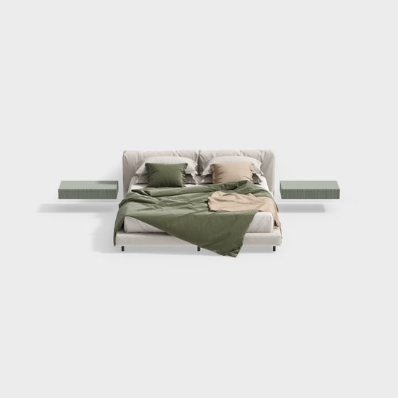 モダンな寝室のダブルベッドセット