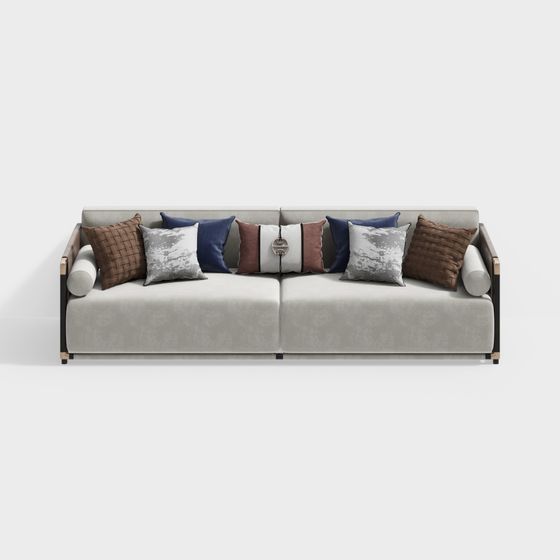 Chic Low-Polygon Sofa 3D model for Contemporary Spaces