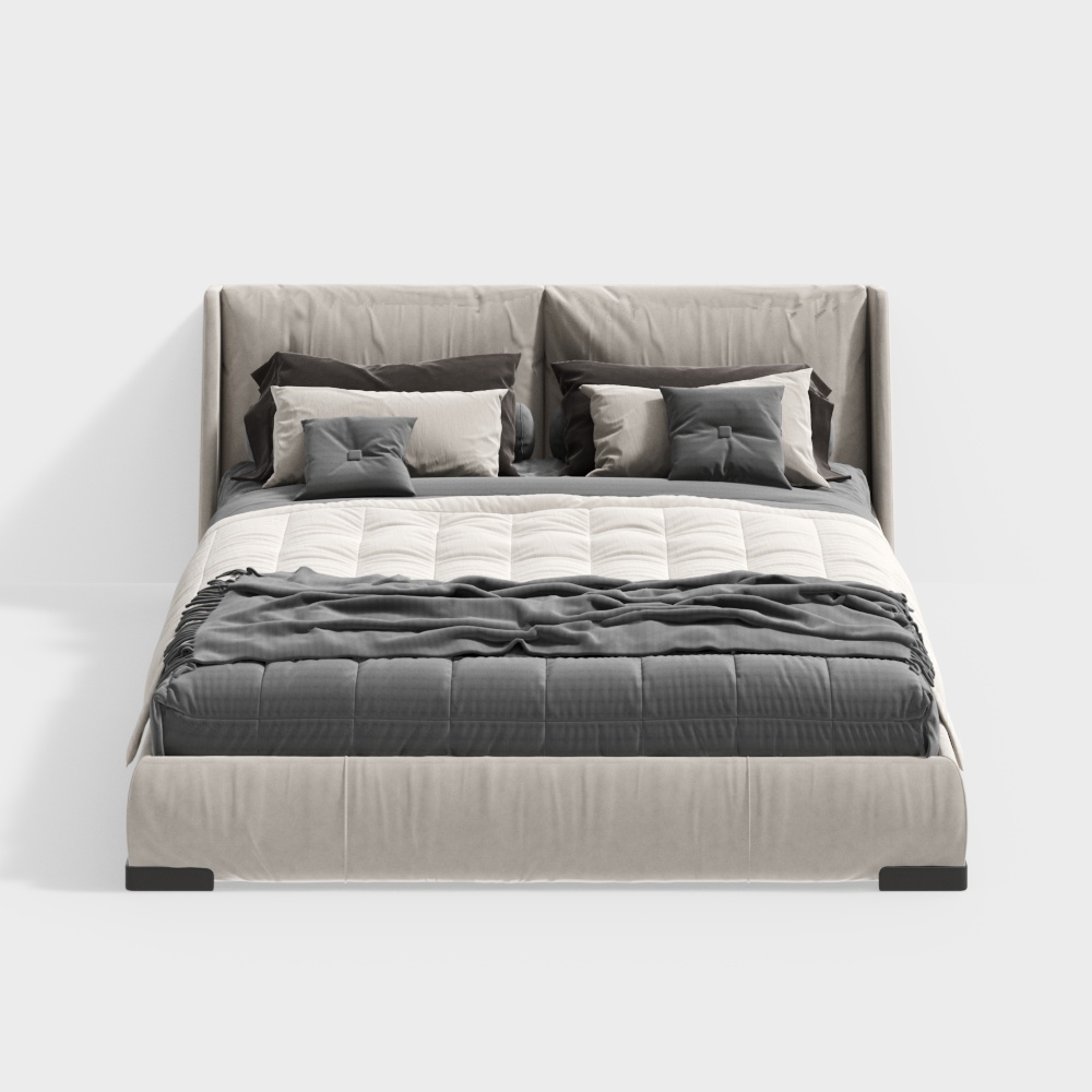 Modern Minimalist Bed 3D model