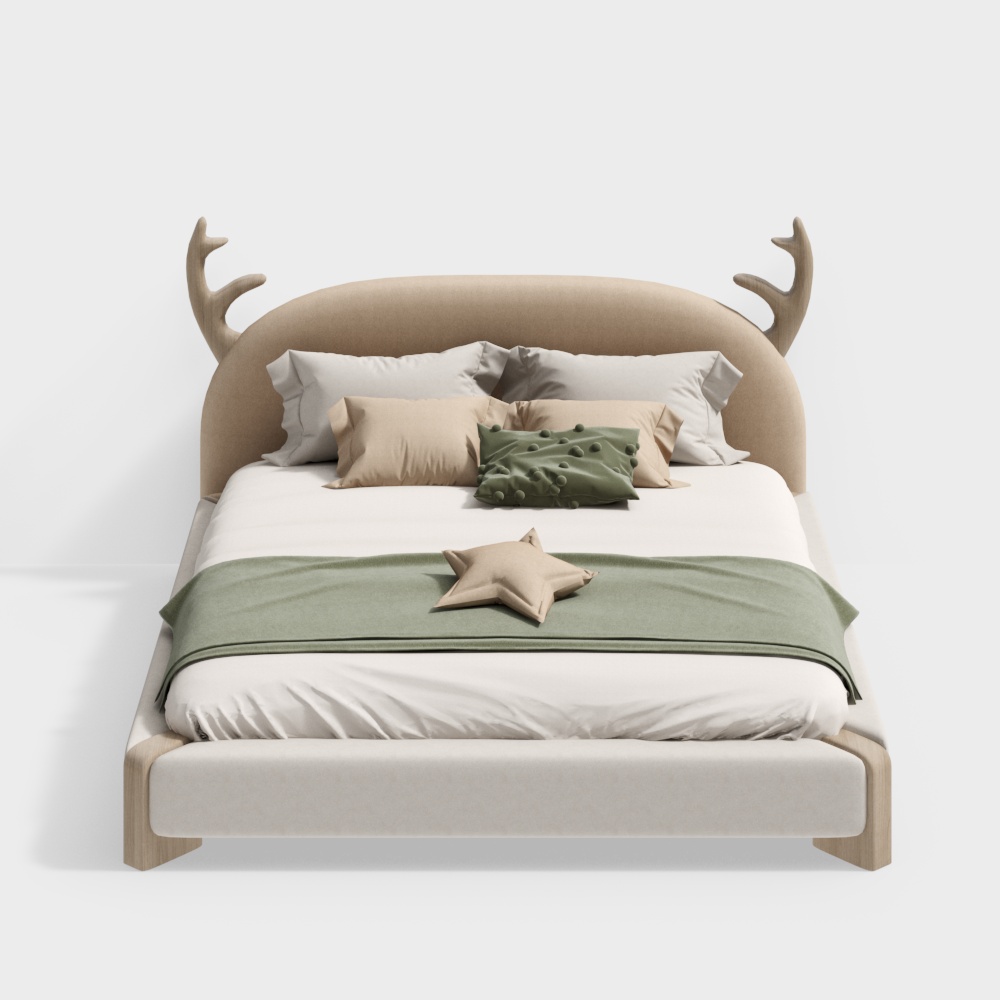 Antler Dreams Bed 3D Model – Elegant Nature-Inspired Design