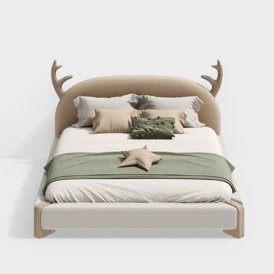 Antler Dreams 3D model - Elegant Bed Design