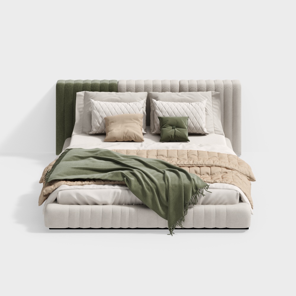 Cozy Retreat Bed 3D Model – Modern Interior Design