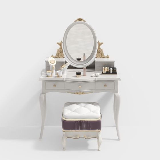Elegant Makeup Vanity 3D model