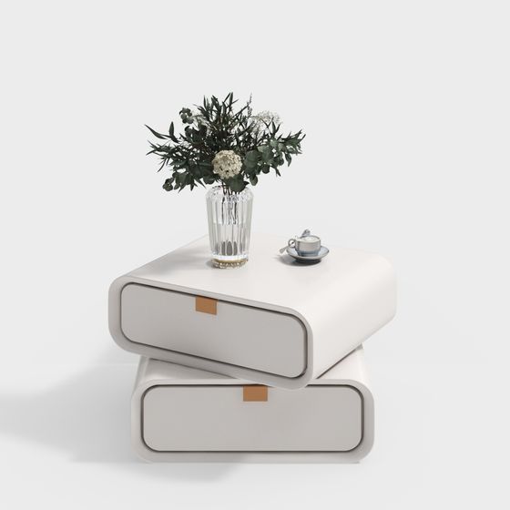 Modern Minimalist Stackable Nightstand 3D model