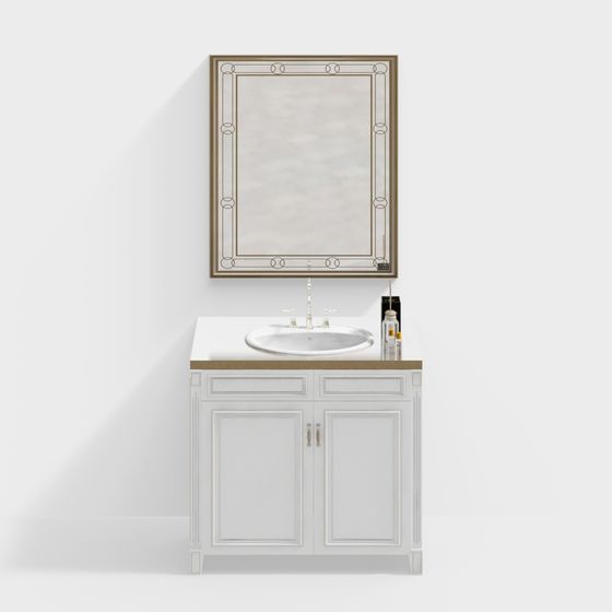 Elegant 3D Bathroom Cabinet Model for Modern Interiors