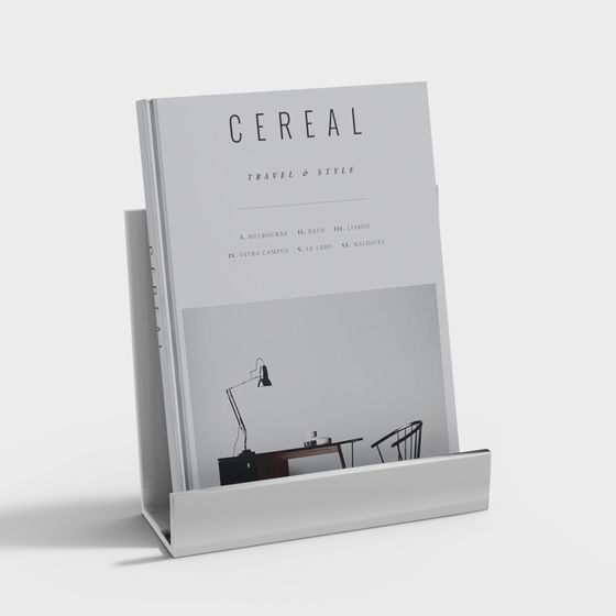 Elegant Low-Poly Magazine Rack 3D model