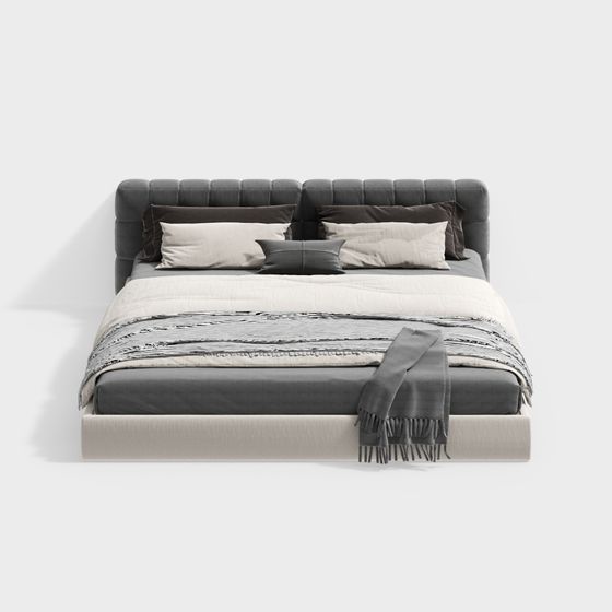 Elegant Modern Bed 3D model