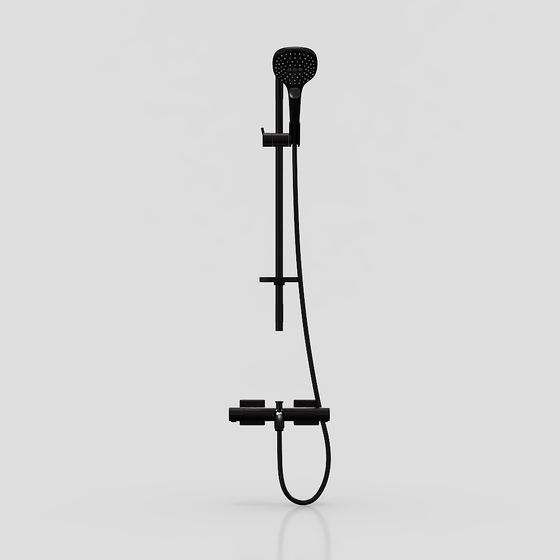 Minimalist Black Shower System 3D model