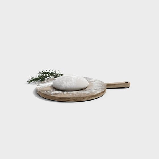 Charming Baking Board and Dough 3D model