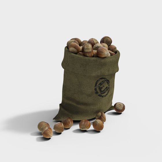 Realistic Hazelnut Bag 3D model