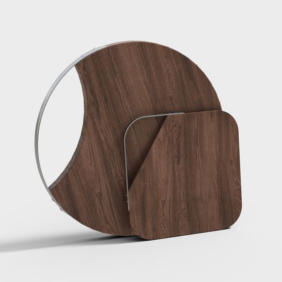 Wooden Arc Edge Table 3D model