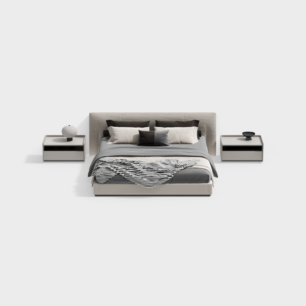 Modern bedroom double bed set