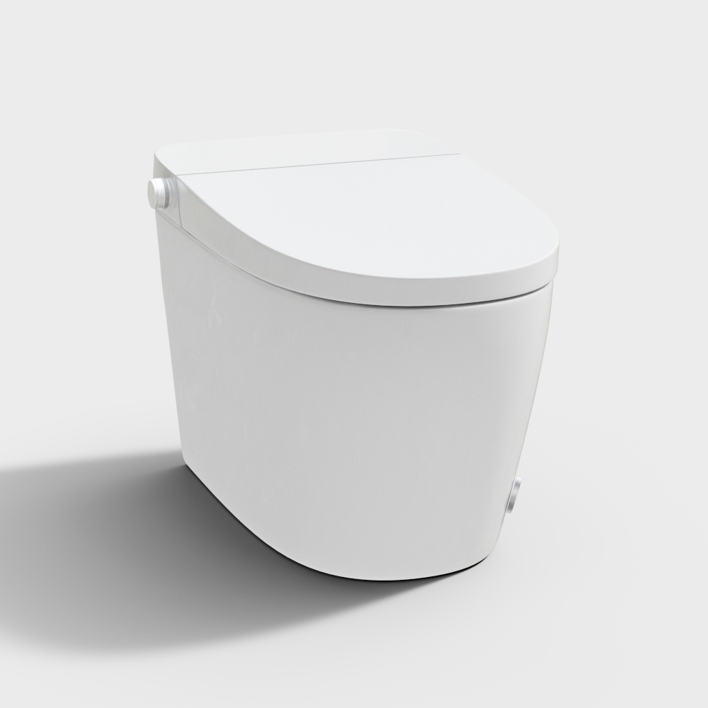 Urban Toilet 3D Model – Minimalist White Plastic Design