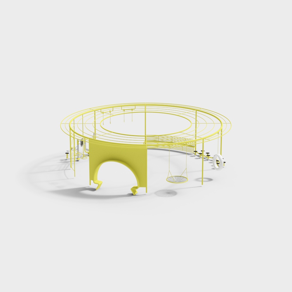 Round outdoor chair for children's entertainment area