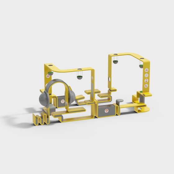 Low-Polygon Fitness Equipment 3D Model