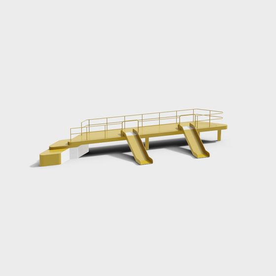Whimsical Slide Bridge 3D model for Kids