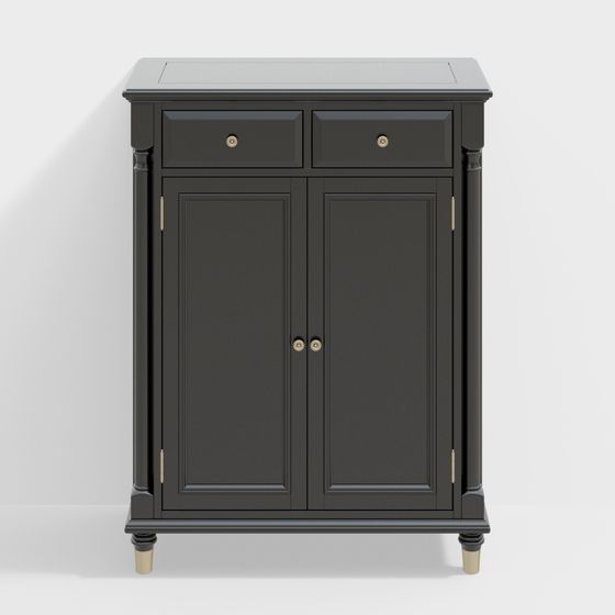 Vintage-Style Storage Cabinet 3D model