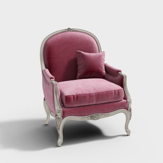 Vintage Upholstered Armchair 3D Model