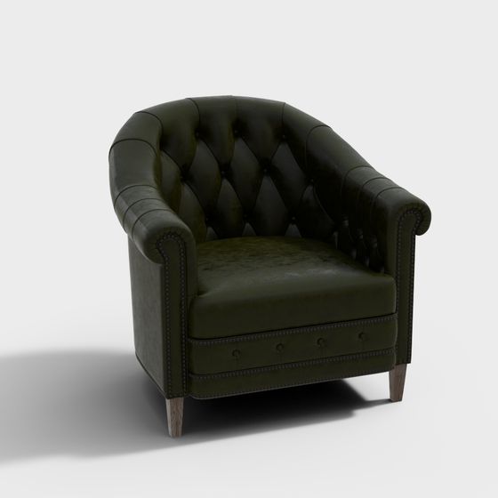 Vintage Leather Armchair 3D model