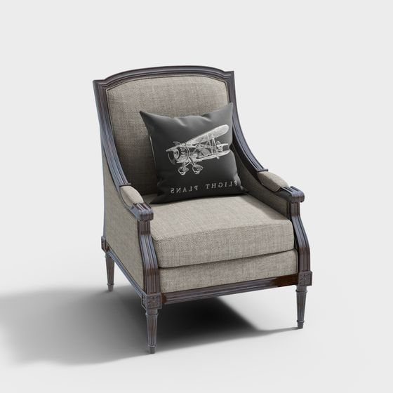 Classic Armchair 3D model with Elegant Comfort