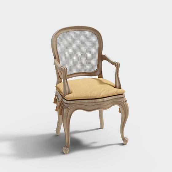 Elegant Rococo Style Armchair 3D model