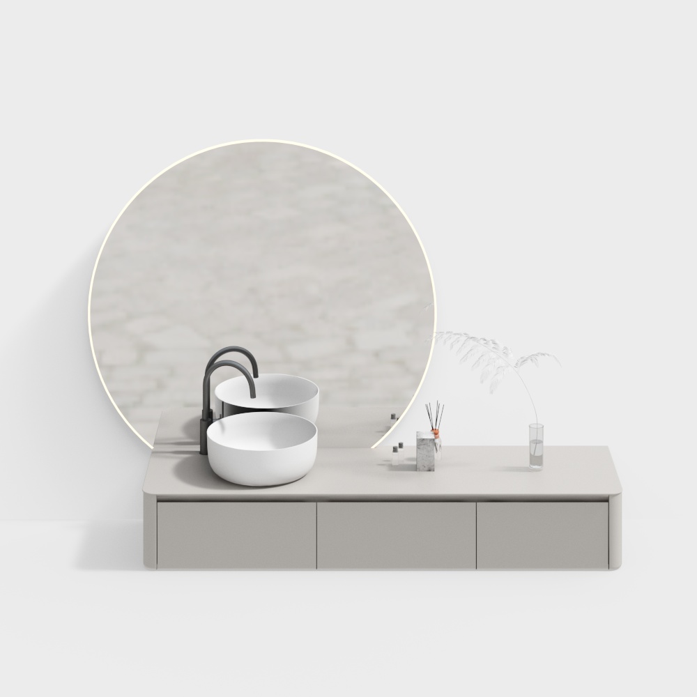 현대식 화장실 캐비닛