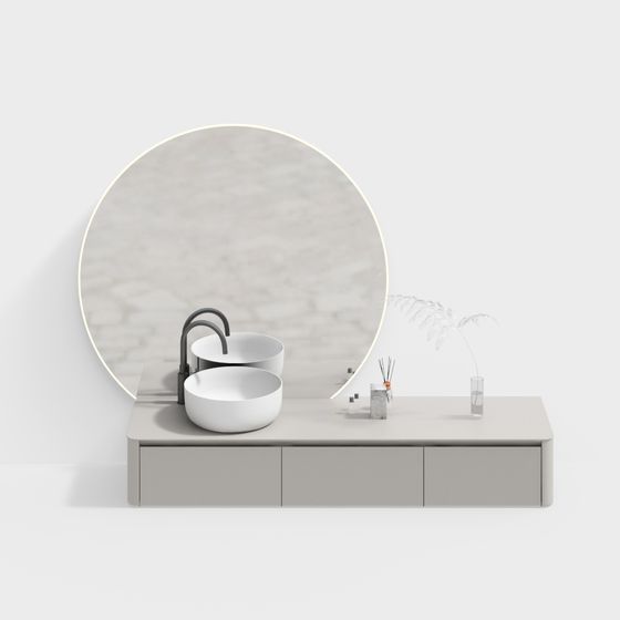 현대식 화장실 캐비닛