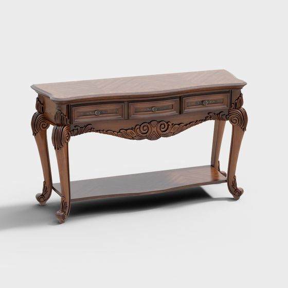 Elegant Vintage Console Table 3D model