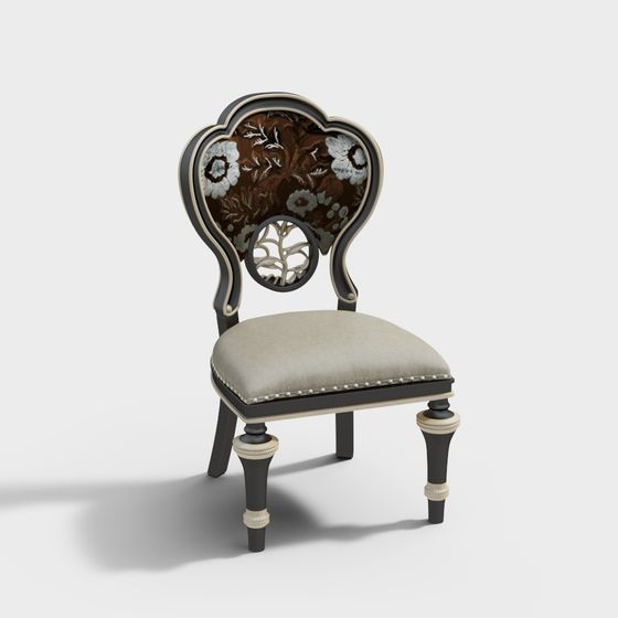 Vintage Style 3D Chair Model with Elegance