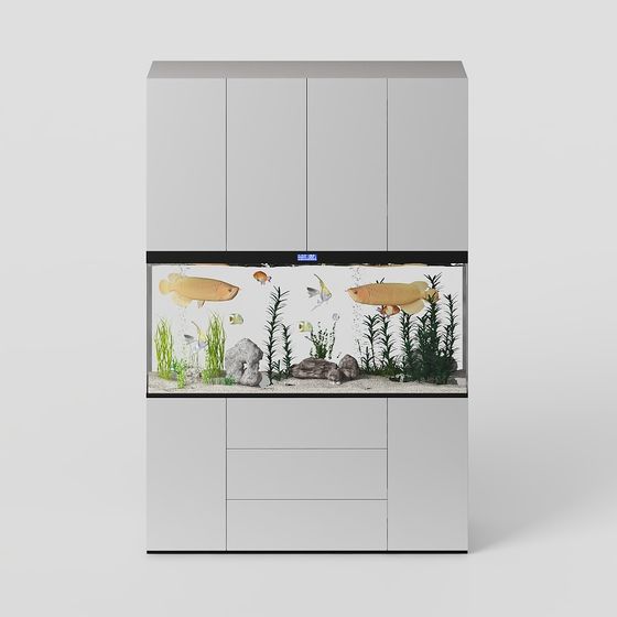 Aquarium Cabinet 3D model - Dive into Tranquility