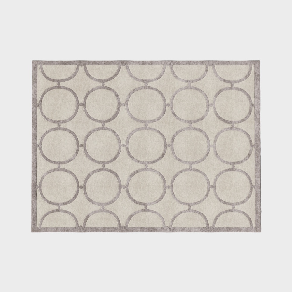 Circle Harmony 3D Carpet Model – Low-Poly Beige Design