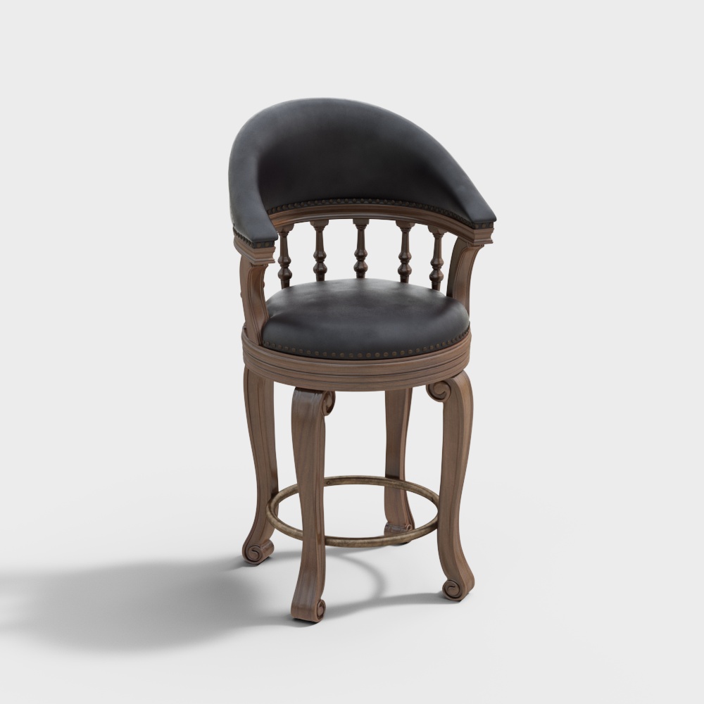 Американский кожаный барный стул